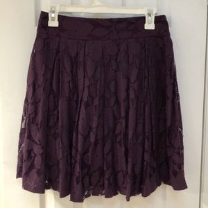 Purple floral lace skirt